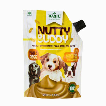 Basil : Nutty Buddy Peanut Butter with Flax Seeds for Dogs & Puppies
